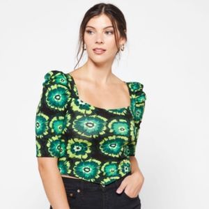 NWT Womens Small Free People Give Me More Top Forest Green
